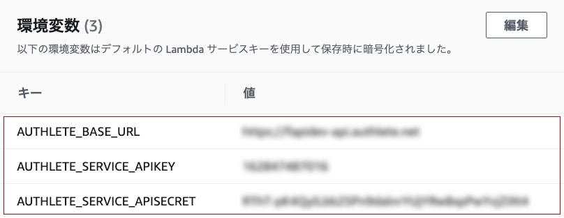 Lambda 関数の環境変数